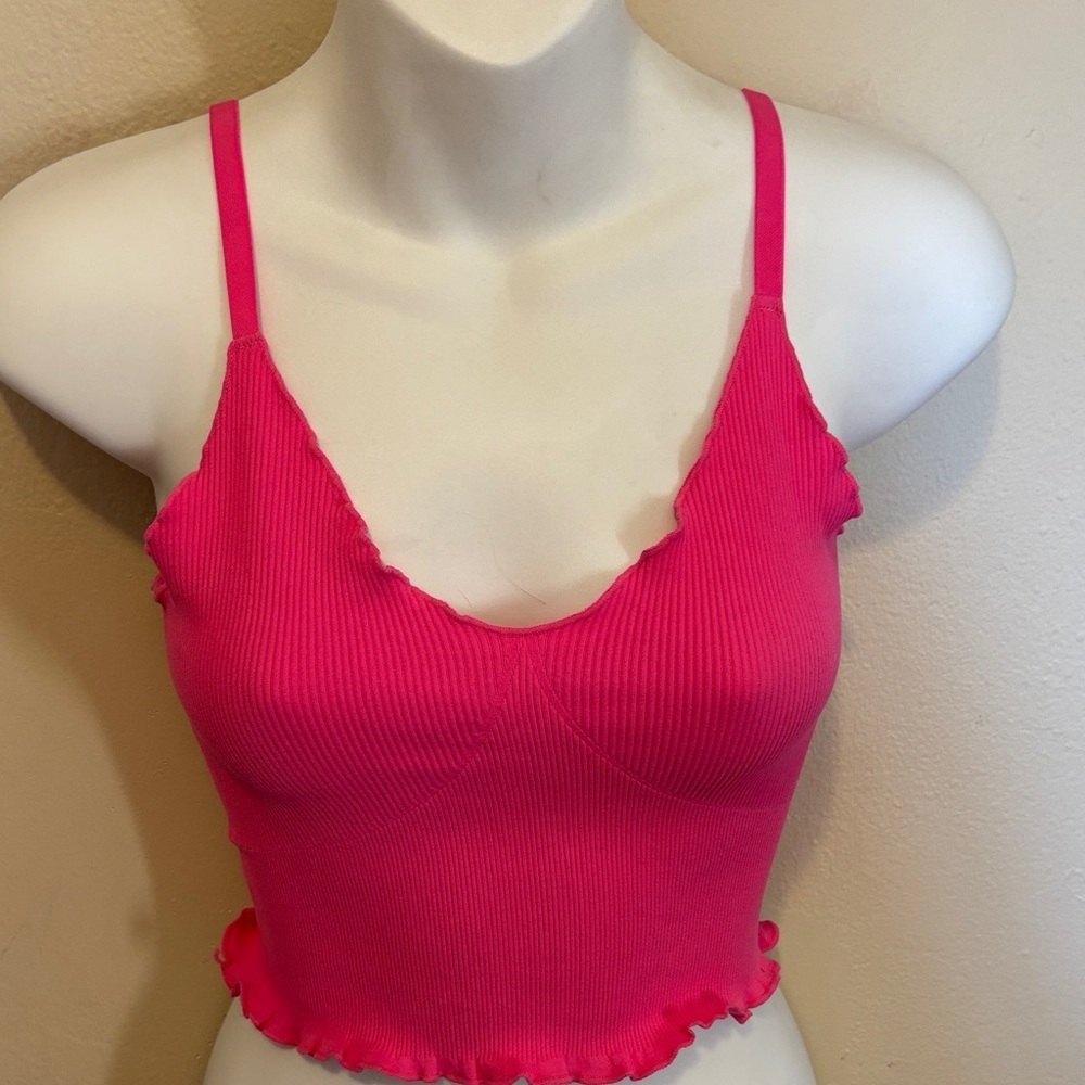 Pink Ribbed Women's Top